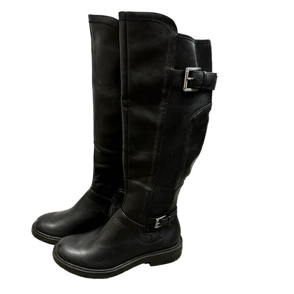 White Mountain Black Meditate Tall Riding Boot Women's Size 6M Stretch Panel NWB - Picture 4 of 9